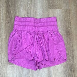 FP Movement by Free People Hot Pink Smocked Waist Athletic Shorts